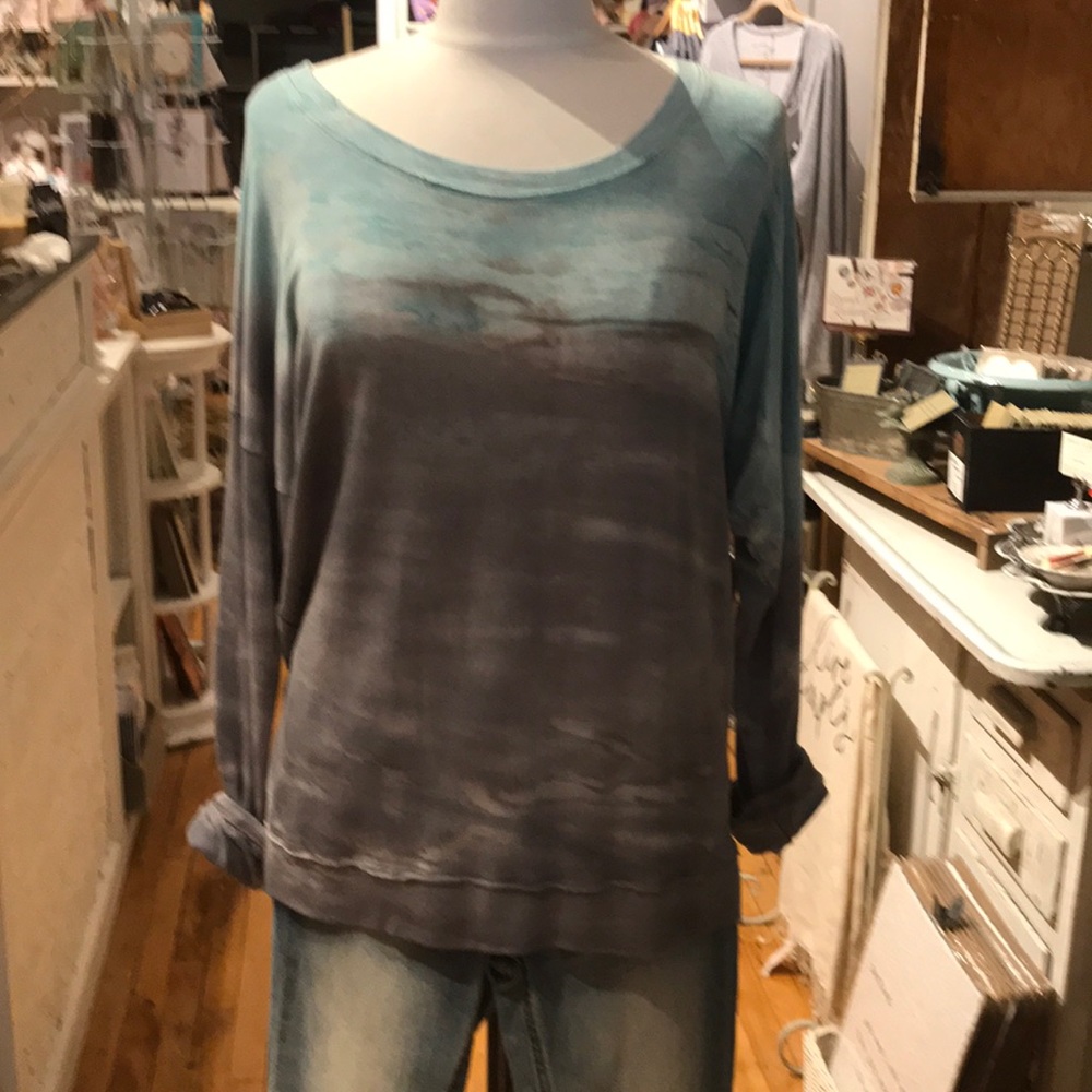Tie dye top from river & sky